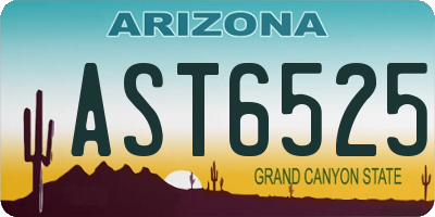 AZ license plate AST6525