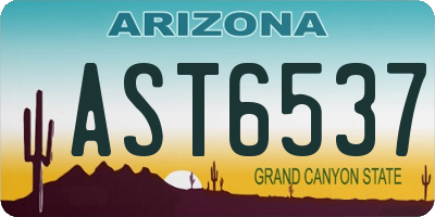 AZ license plate AST6537