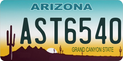 AZ license plate AST6540