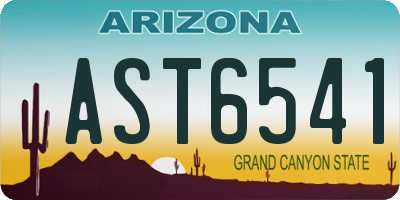 AZ license plate AST6541