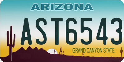 AZ license plate AST6543