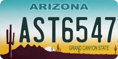 AZ license plate AST6547