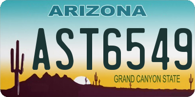 AZ license plate AST6549