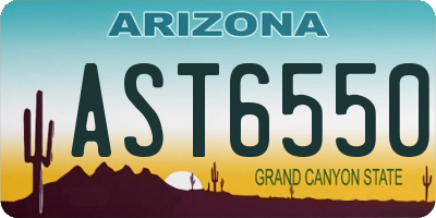AZ license plate AST6550