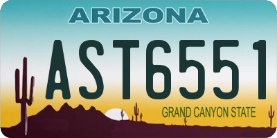 AZ license plate AST6551
