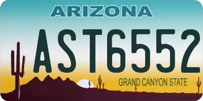 AZ license plate AST6552
