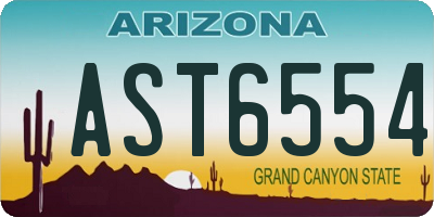 AZ license plate AST6554
