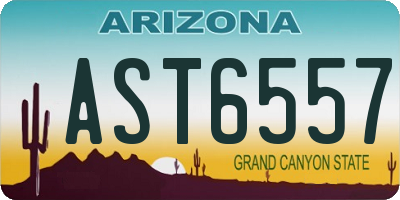AZ license plate AST6557