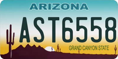 AZ license plate AST6558