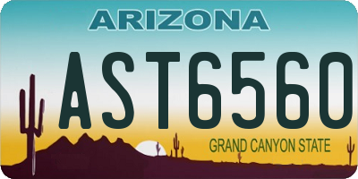 AZ license plate AST6560