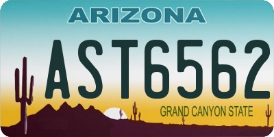 AZ license plate AST6562