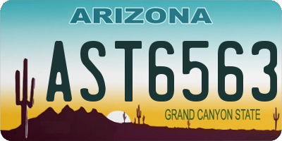 AZ license plate AST6563