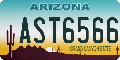 AZ license plate AST6566