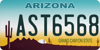 AZ license plate AST6568