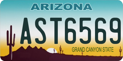 AZ license plate AST6569