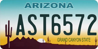 AZ license plate AST6572