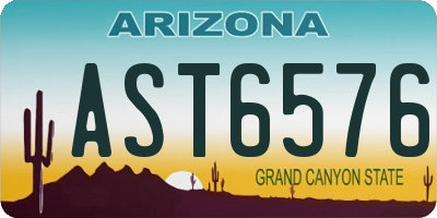 AZ license plate AST6576