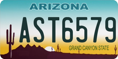 AZ license plate AST6579