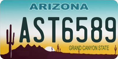 AZ license plate AST6589