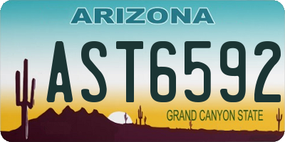 AZ license plate AST6592