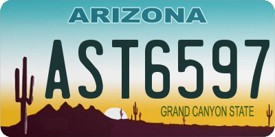AZ license plate AST6597