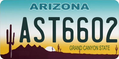 AZ license plate AST6602
