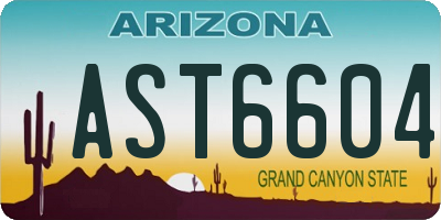 AZ license plate AST6604