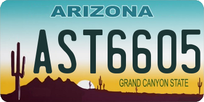 AZ license plate AST6605