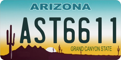 AZ license plate AST6611