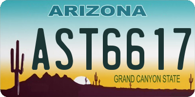 AZ license plate AST6617