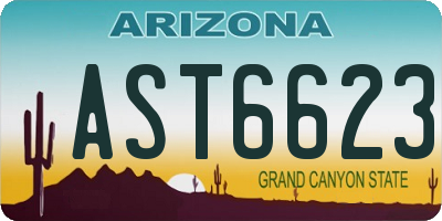AZ license plate AST6623