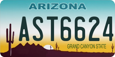 AZ license plate AST6624