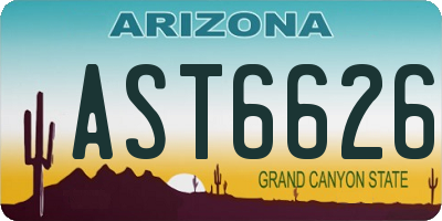 AZ license plate AST6626