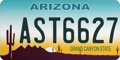 AZ license plate AST6627
