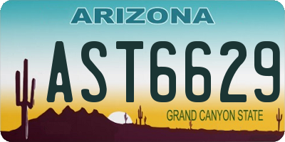 AZ license plate AST6629