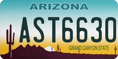 AZ license plate AST6630