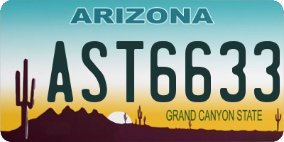 AZ license plate AST6633