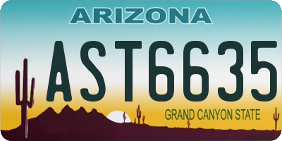AZ license plate AST6635