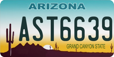 AZ license plate AST6639