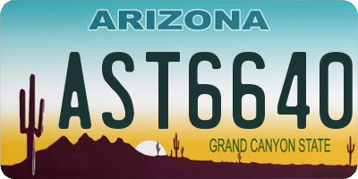 AZ license plate AST6640