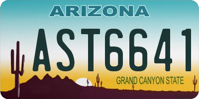AZ license plate AST6641