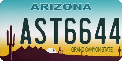 AZ license plate AST6644