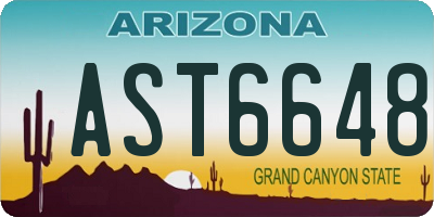 AZ license plate AST6648
