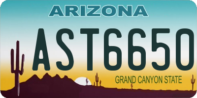 AZ license plate AST6650