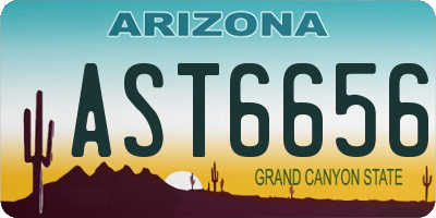 AZ license plate AST6656