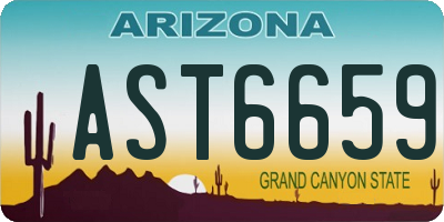 AZ license plate AST6659