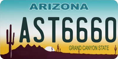 AZ license plate AST6660