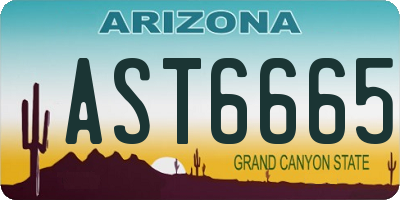 AZ license plate AST6665
