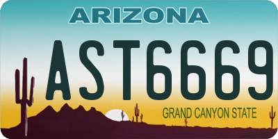 AZ license plate AST6669