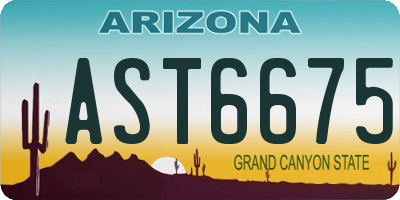AZ license plate AST6675